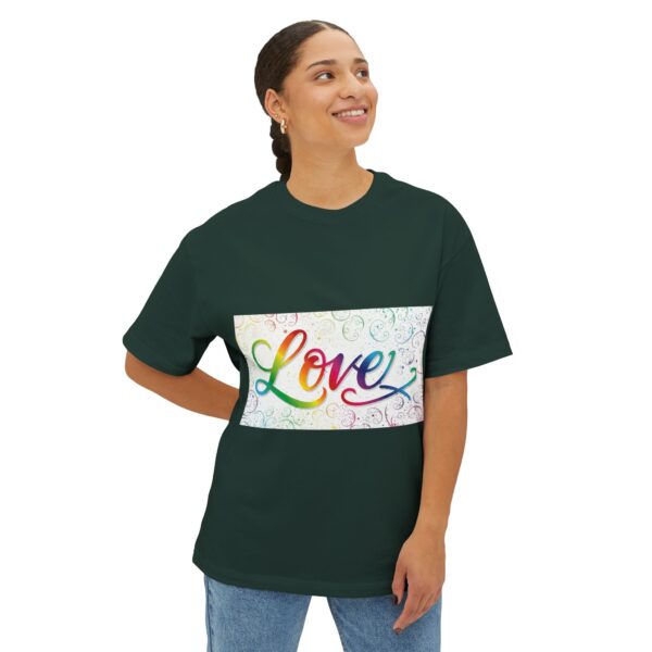 Our  "Love" 'spirals' design on a Unisex Tee, Inspirational Oversized Box Tshirt, Religious Graphic Top, Travel Bible Verse Apparel - Image 14