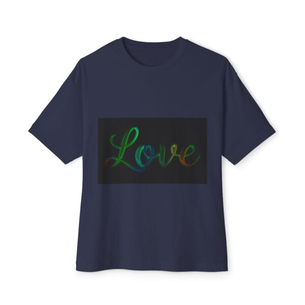 Our "Love" 'light in darkness' design on a Unisex Tee, Inspirational Oversized Box Tshirt, Religious Graphic Top, Travel Bible Verse Apparel - Image 17