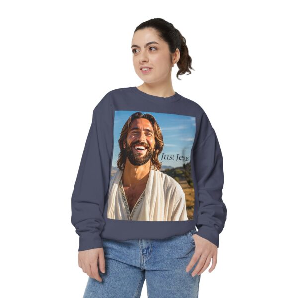 Sweatshirt Unisex with our inspirational  "Just Jesus" Design!! Faith Apparel Gospel Fashion Jumper, Pullover - Image 34