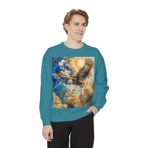 Sweatshirt Unisex Inspirational-with our "RISE UP" 'soaring eagle' design with Isaiah 40:31! Faith Apparel Gospel Fashion Jumper, Pullover - Image 22