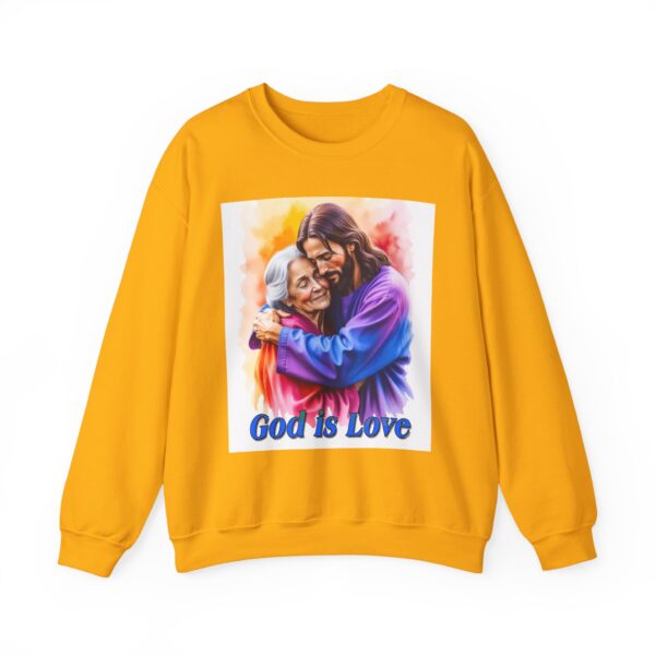 Crewneck Sweatshirt with our "God is Love" series with Jesus hugging Grandmother! Inspirational Biblical, Vintage Inspired, Gift - Image 14