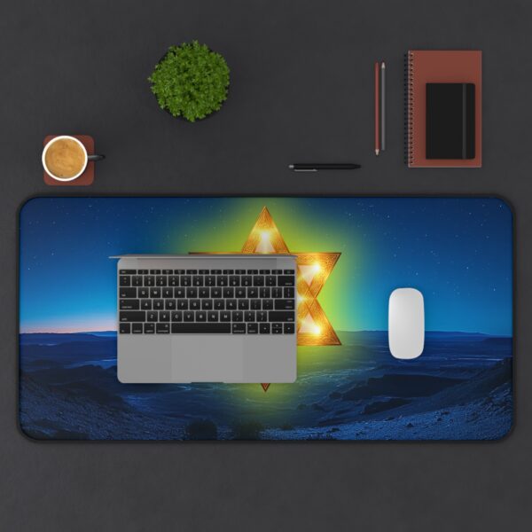 Inspirational Desk Mat 'Star of David over Israel' - Mouse Pad, Office Decor Desk Accessory, Gaming Pad, Computer Mat, Non-Slip - Image 7