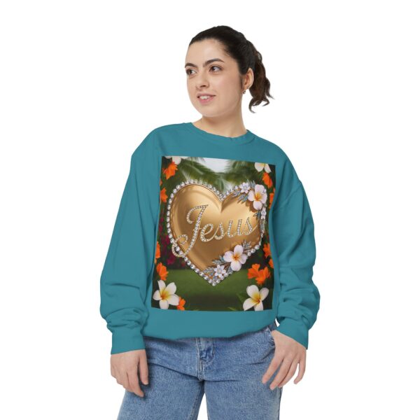Sweatshirt Unisex with our Inspirational "Jesus" 'Diamond Ring-Solid Gold Heart' Design! Faith Apparel Gospel Fashion - Image 27