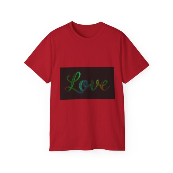 Our inspirational "Love" 'light in darkness' Design!! on a Christian Unisex Cotton T-Shirt, Faith Spiritual Apparel, Love Gift