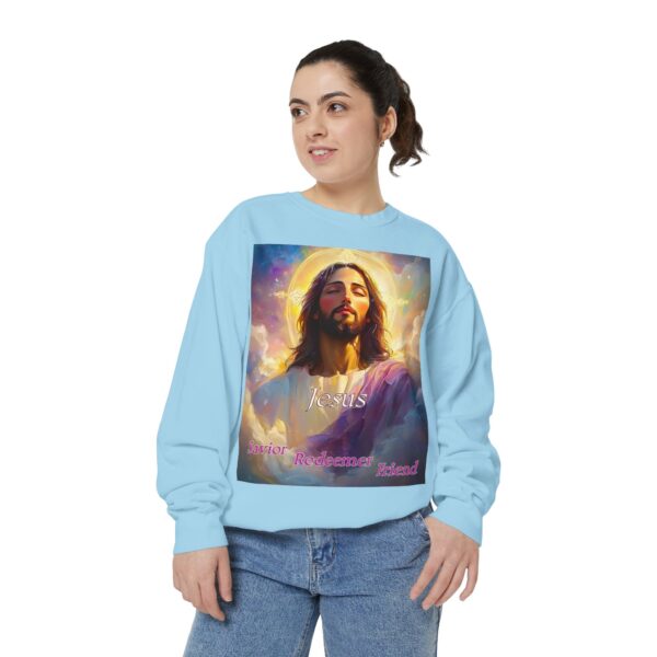 Sweatshirt Unisex our inspirational 'Jesus: Savior, Redeemer, Friend' design! Faith Apparel Gospel Fashion Jumper, Pullover - Image 29