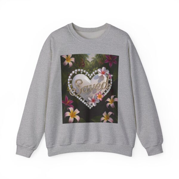 Crewneck Sweatshirt-with our Inspirational "Saved" 'Pure White Heart' Design!! Vintage Inspired Faith Apparel, Gospel Fashion Unisex Heavy - Image 10