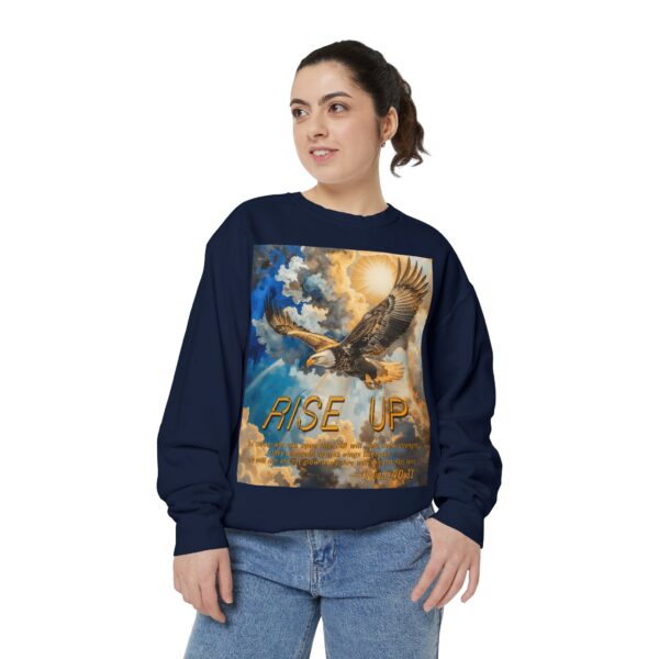 Sweatshirt Unisex Inspirational-with our "RISE UP" 'soaring eagle' design with Isaiah 40:31! Faith Apparel Gospel Fashion Jumper, Pullover - Image 37