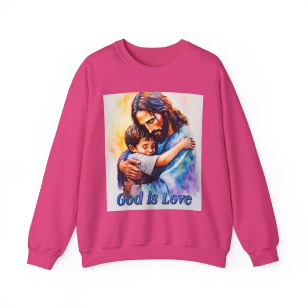 Crewneck Sweatshirt-with our "God is Love" series with Jesus hugging a young boy! Inspirational Biblical Vintage Inspired Gift - Image 23