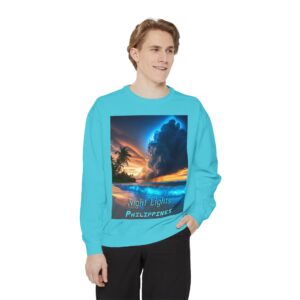 Sweatshirt Unisex Inspirational with our "Night Lights-Philippines" design! Beauty of Creation Tropical Beach Comfort, Jumper, Gift