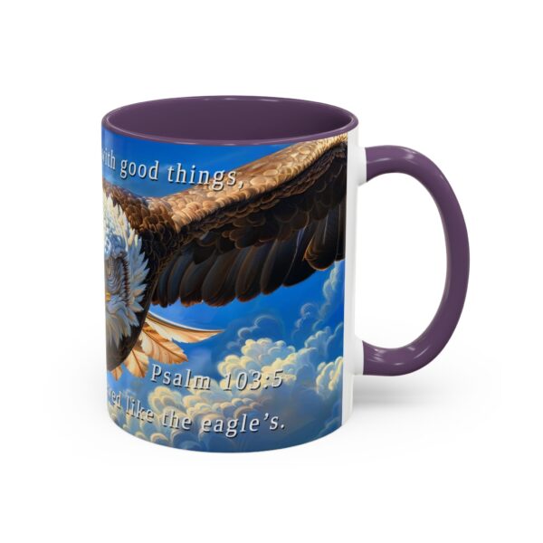 Our inspirational 'Soaring Eagle' and Psalm 103:5 'your youth is renewed like the eagles' design Ceramic Accent Coffee Mug Design is Perfect for Wedding Gifts, Inspirational Decor - Image 46