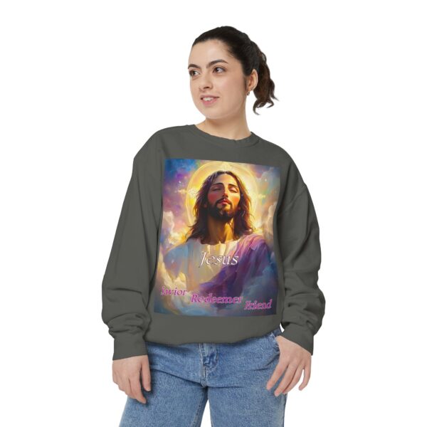 Sweatshirt Unisex our inspirational 'Jesus: Savior, Redeemer, Friend' design! Faith Apparel Gospel Fashion Jumper, Pullover - Image 18