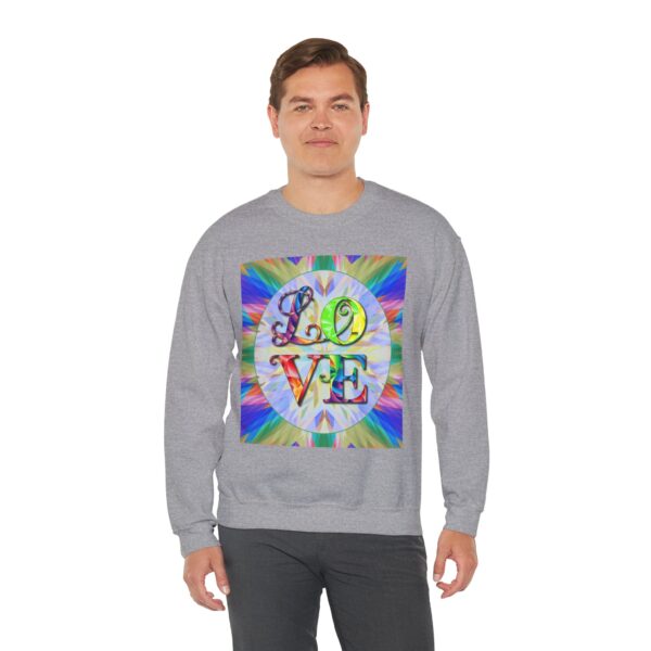 Crewneck Sweatshirt-with our inspirational "Love" 'kaleidoscope' Design!! Vintage Inspired Faith Apparel, Gospel Fashion Unisex Heavy - Image 12