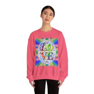 Crewneck Sweatshirt-with our inspirational "Love" 'kaleidoscope' Design!! Vintage Inspired Faith Apparel, Gospel Fashion Unisex Heavy