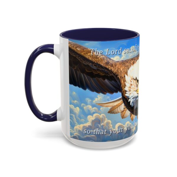 Our inspirational 'Soaring Eagle' and Psalm 103:5 'your youth is renewed like the eagles' design Ceramic Accent Coffee Mug Design is Perfect for Wedding Gifts, Inspirational Decor - Image 23