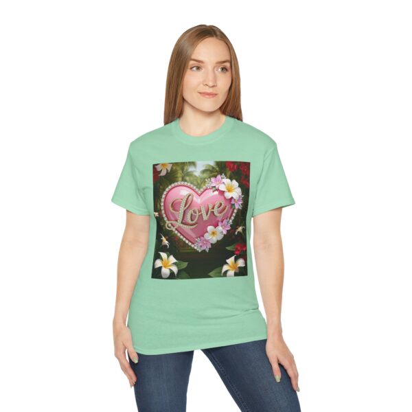 Our inspirational "Love" 'Solid Pink Heart' Design! on a Christian Unisex Cotton T-Shirt, Faith Spiritual Apparel, Love Gift - Image 16