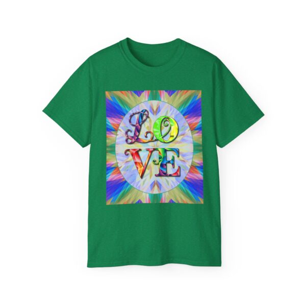 Our inspirational "Love" 'kaleidoscope' Design!! on a Christian Unisex Cotton T-Shirt, Faith Spiritual Apparel, Love Gift - Image 17