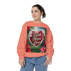 Sweatshirt Unisex our inspirational "Faith Hope Love" 'Solid Red Heart' design. Faith Apparel Gospel Fashion Jumper, Pullover