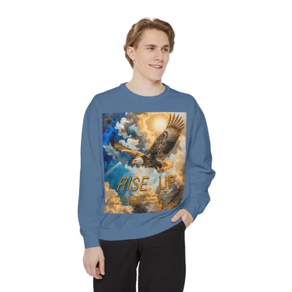 Sweatshirt Unisex Inspirational-with our "RISE UP" 'soaring eagle' design with Isaiah 40:31! Faith Apparel Gospel Fashion Jumper, Pullover - Image 32