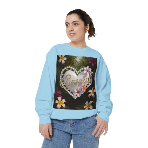 Sweatshirt Unisex with our Inspirational "Saved" 'Pure White Heart' Design! Faith Apparel Gospel Fashion Jumper, Pullover - Image 29