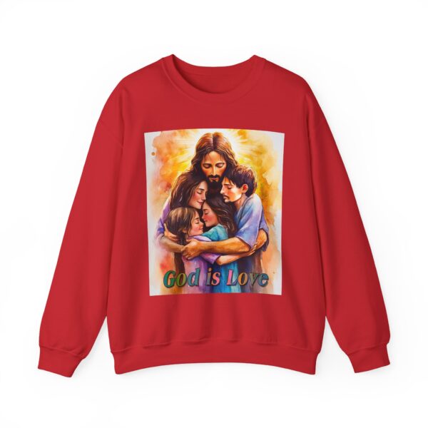 Crewneck Sweatshirt-with our "God is Love" series with Jesus hugging a young family! Inspirational Biblical Vintage Inspired Gift - Image 23