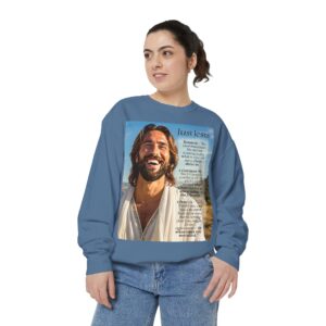 Sweatshirt Unisex with our inspirational "Just Jesus" and Verses on Salvation Design! Faith Apparel Gospel Fashion Jumper, Pullover
