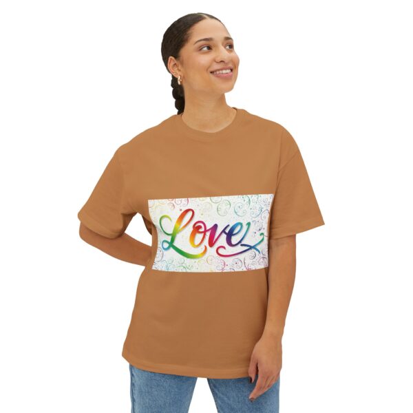 Our  "Love" 'spirals' design on a Unisex Tee, Inspirational Oversized Box Tshirt, Religious Graphic Top, Travel Bible Verse Apparel - Image 10
