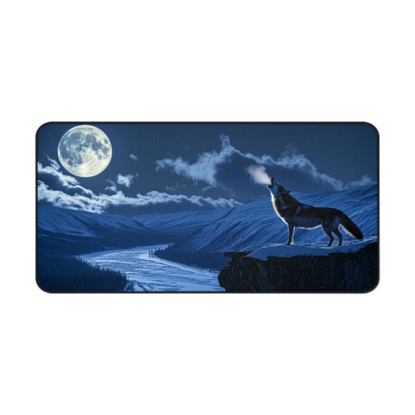 Inspirational Desk Mat 'Wolf Moon' Scenic Mouse Pad, Office Decor, Inspirational Desk Accessory, Wolf Desk Mat, Moon Mouse Pad - Image 5