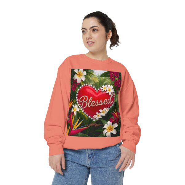 Sweatshirt Unisex with our Inspirational "Blessed" 'Solid Red Heart' Design!! Faith Apparel Gospel Fashion Jumper, Pullover - Image 14