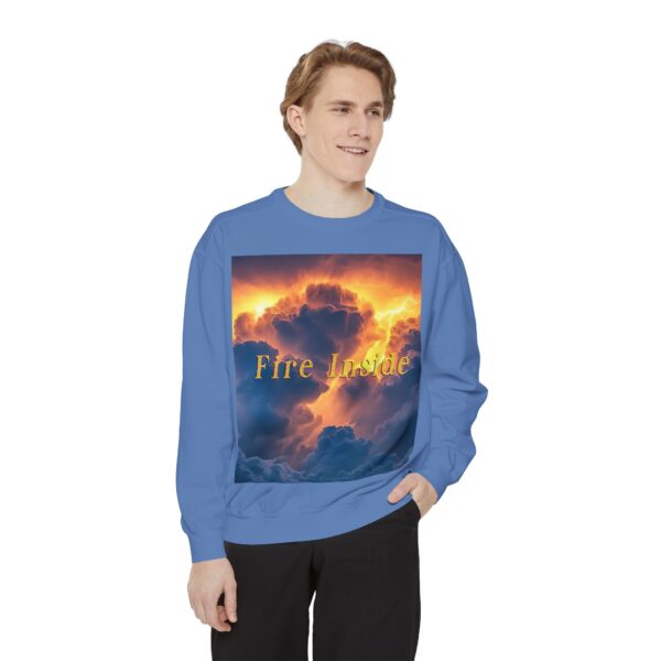 Sweatshirt Unisex Inspirational with our 'Storm Light' "Fire Inside" design! Beauty of Creation Tropical Storm, Jumper, Gift Nature Lovers - Image 24