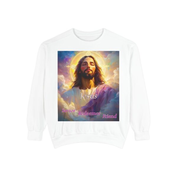 Sweatshirt Unisex our inspirational 'Jesus: Savior, Redeemer, Friend' design! Faith Apparel Gospel Fashion Jumper, Pullover - Image 11
