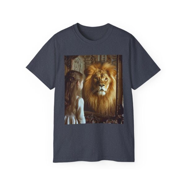 Our 'Lion in the Mirror' Inspirational Design Christian Faith Apparel Unisex Cotton T-Shirt Vintage, Lion of Judah and Aslan-Inspired Gift - Image 21