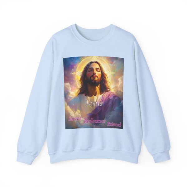 Crewneck Sweatshirt-with our inspirational 'Jesus: Savior Redeemer Friend' Design! Vintage Inspired Faith Apparel, Gospel Fashion Unisex Heavy - Image 6