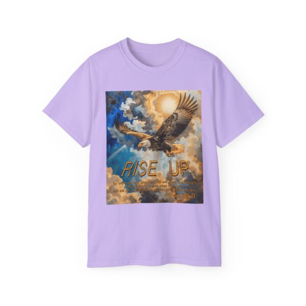 Cotton T-shirt with our "RISE UP" 'soaring eagle' design with Isaiah 40:31! Vintage Christian Faith Apparel Unisex Cotton T-Shirt, Thoughtful Quote - Image 26
