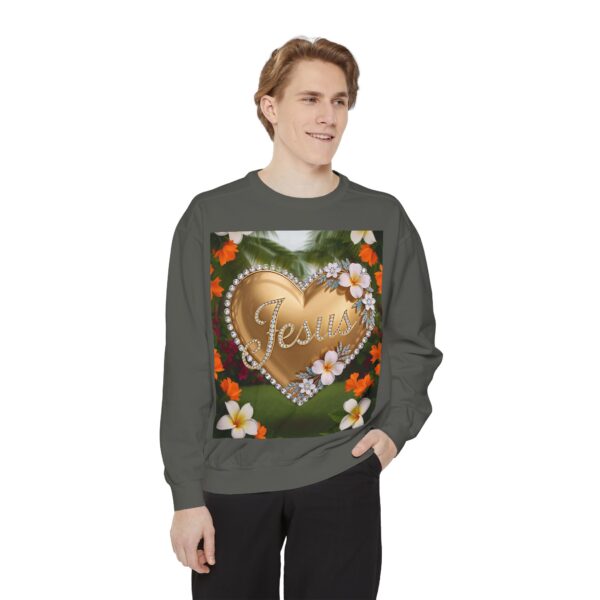 Sweatshirt Unisex with our Inspirational "Jesus" 'Diamond Ring-Solid Gold Heart' Design! Faith Apparel Gospel Fashion - Image 22
