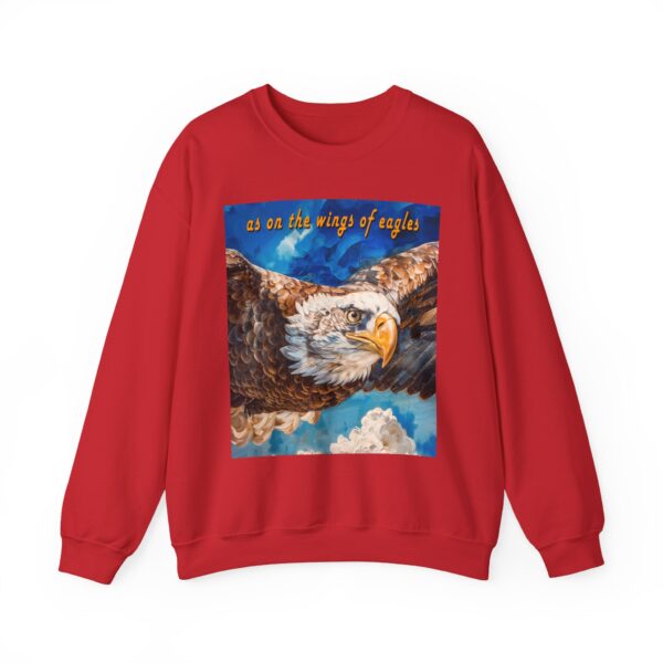 Crewneck Sweatshirt-with our "as on the wings of eagles" design with a majestic eagle in flight! Vintage Inspired Faith Apparel, Gospel Fashion Unisex Heavy Isaiah 40:31 - Image 24