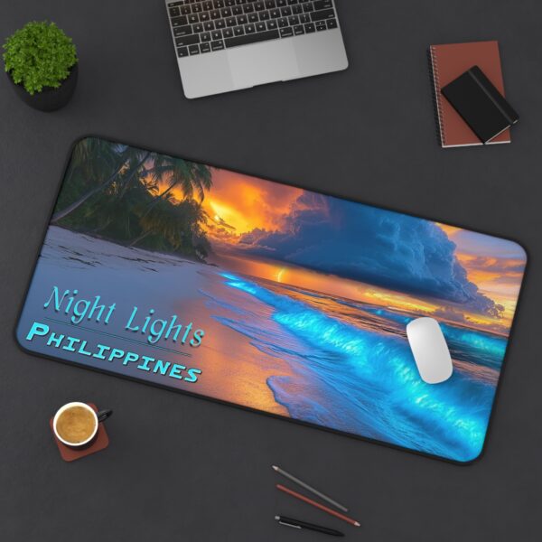 Inspirational Desk Mat 'Night Lights-Philippines' Mouse Pad, Office Decor Desk Accessory Gaming Pad Computer Mat, Non-Slip, Beauty of Nature - Image 9
