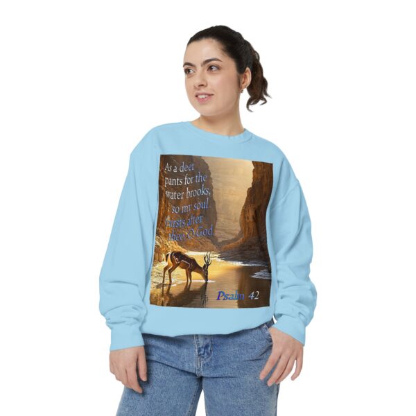 Sweatshirt Unisex with our inspirational Psalm 42 'As a Deer Pants' design! Faith Apparel Gospel Fashion Jumper, Pullover - Image 29