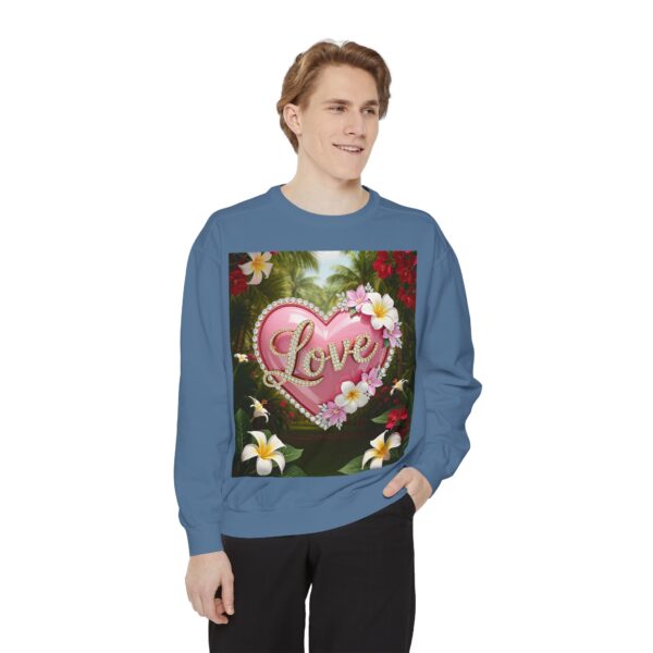 Sweatshirt Unisex with our Inspirational "Love" 'Solid Pink Heart' Design! Faith Apparel Gospel Fashion Jumper, Pullover - Image 3