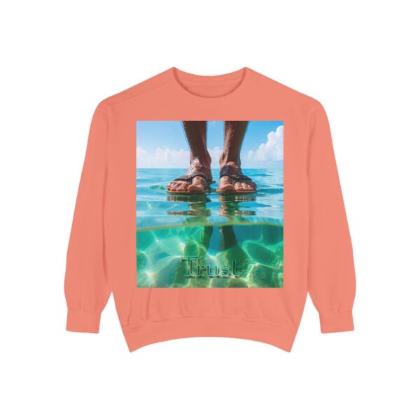 Sweatshirt Unisex Inspirational "Trust"-Walk on Water Design, Christian Apparel, Faith-Based Comfort, Religious Jumper, Gift for Believers - Image 5