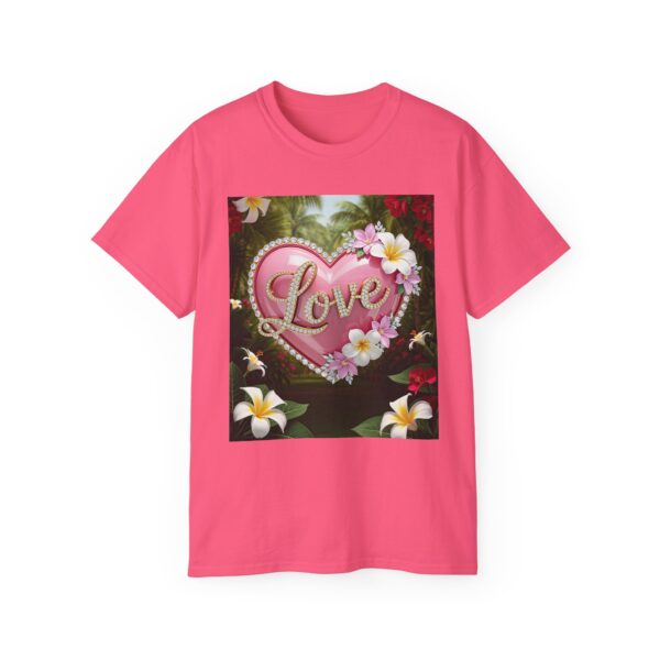 Our inspirational "Love" 'Solid Pink Heart' Design! on a Christian Unisex Cotton T-Shirt, Faith Spiritual Apparel, Love Gift - Image 29