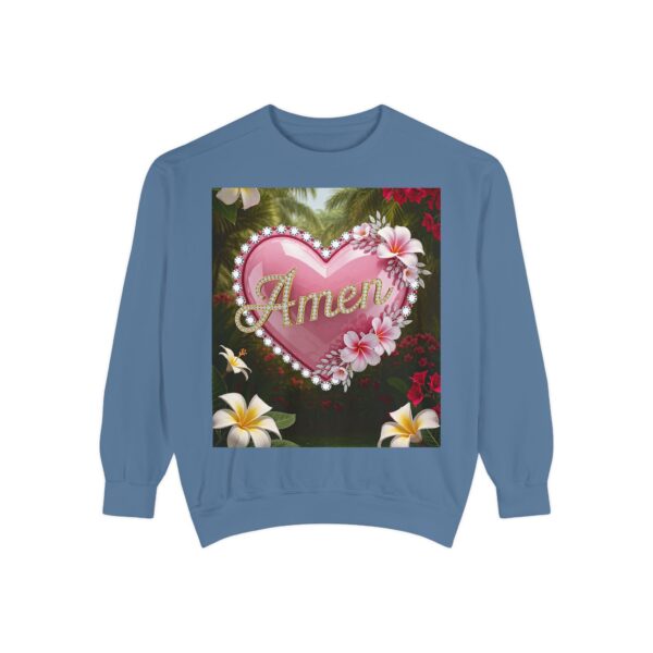 Sweatshirt Unisex Inspirational-With Our "Amen" 'Solid Pink Heart' Christian Apparel Faith-Based Gospel Comfort Philippians 4:8 Gift Jumper - Image 22