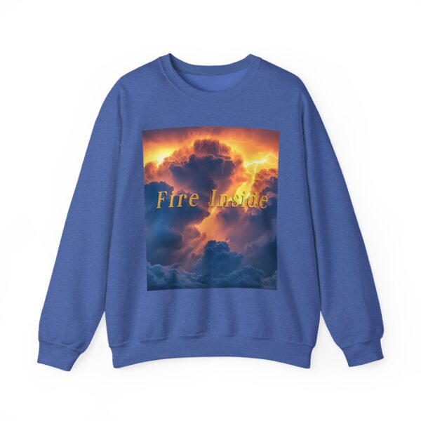 Crewneck Sweatshirt with our 'Storm Light' "Fire Inside" design! Beauty of Creation Tropical Storm Inspirational Sweatshirt Unisex - Image 31