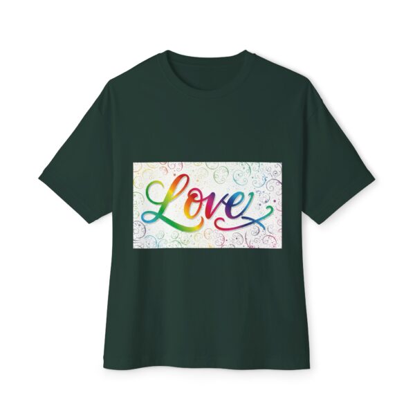Our  "Love" 'spirals' design on a Unisex Tee, Inspirational Oversized Box Tshirt, Religious Graphic Top, Travel Bible Verse Apparel - Image 13
