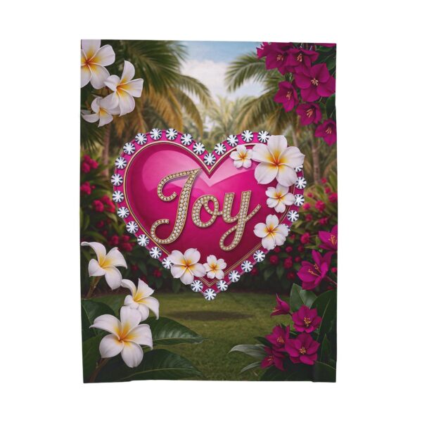 Our Beautiful "Joy" 'Solid Mauve Heart' Design Velveteen Plush Throw Blanket, Cozy Gift for Anniversary, Home Decor Bedding - Image 2