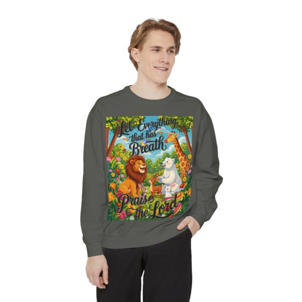 Sweatshirt Unisex with our inspirational "Let Everything that has Breath Praise the Lord!" Design! Faith Apparel Gospel Fashion Jumper, Pullover - Image 19