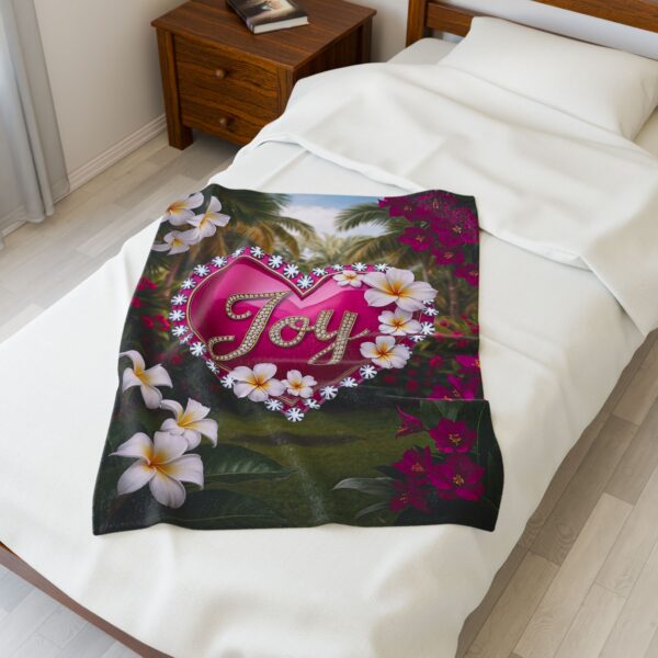 Our Beautiful "Joy" 'Solid Mauve Heart' Design Velveteen Plush Throw Blanket, Cozy Gift for Anniversary, Home Decor Bedding - Image 11