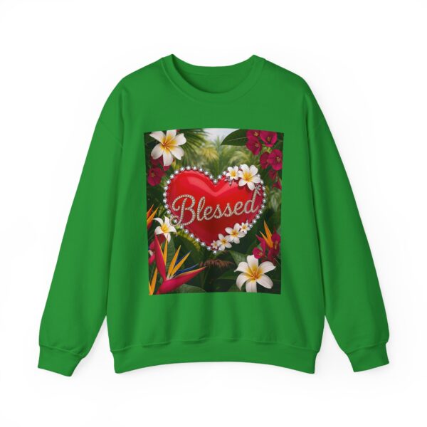 Crewneck Sweatshirt-with our Inspirational "Blessed" 'Solid Red Heart' Design!! Vintage Inspired Faith Apparel, Gospel Fashion Unisex Heavy - Image 15