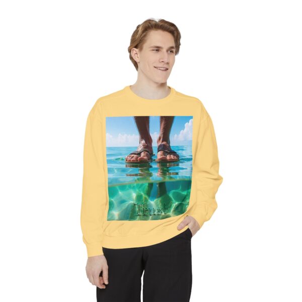 Sweatshirt Unisex Inspirational "Trust"-Walk on Water Design, Christian Apparel, Faith-Based Comfort, Religious Jumper, Gift for Believers - Image 8