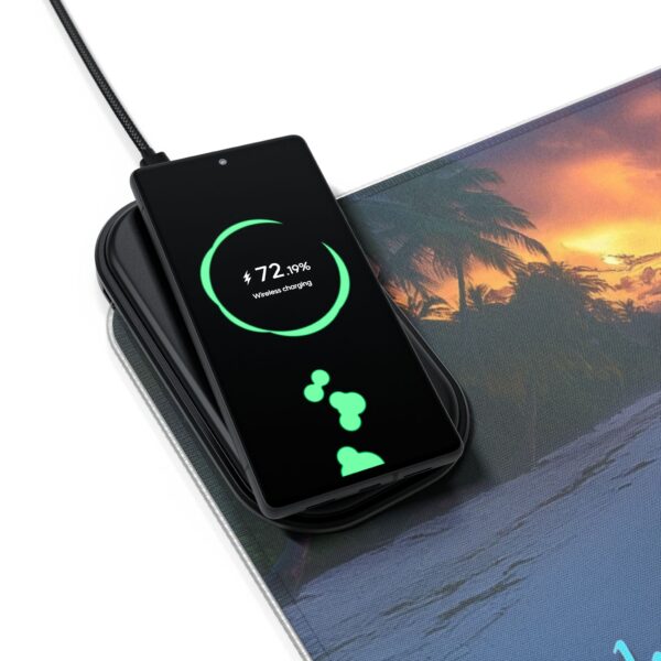 LED + Wireless Charger Gaming Mouse Pad with 'Night Lights-Philippines' Design, Gaming Desk Accessory Tech Gift Home Office Gamer Essentials - Image 3
