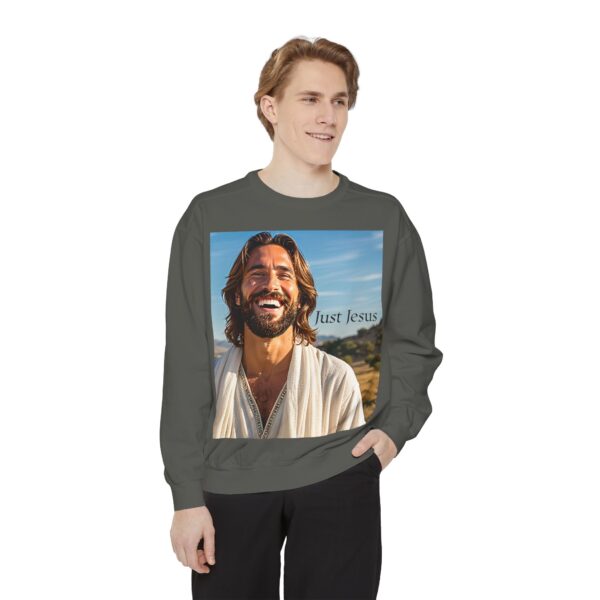 Sweatshirt Unisex with our inspirational  "Just Jesus" Design!! Faith Apparel Gospel Fashion Jumper, Pullover - Image 19